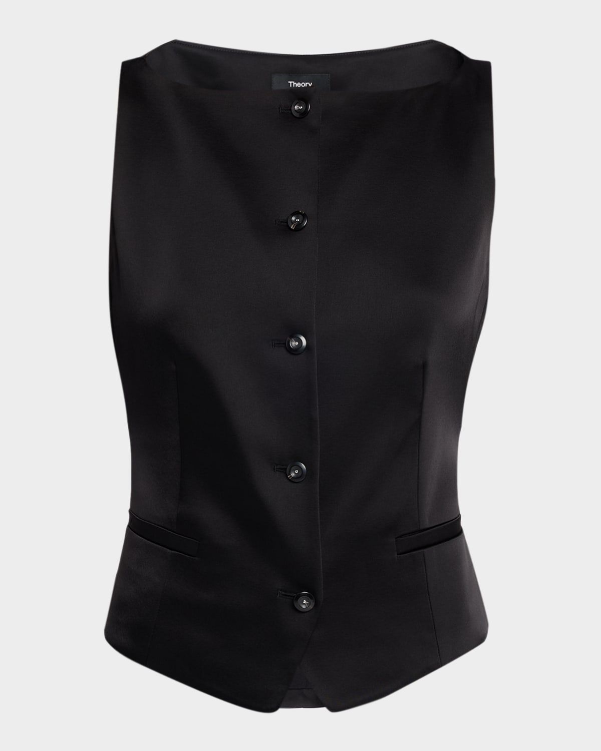 Satin Boat-Neck Vest