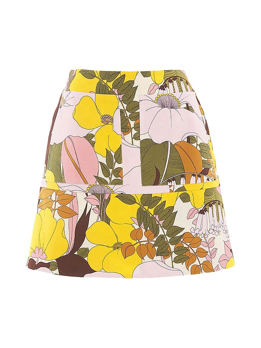 Women's Short Skirt - Big Flower Rose Pink - Size XS