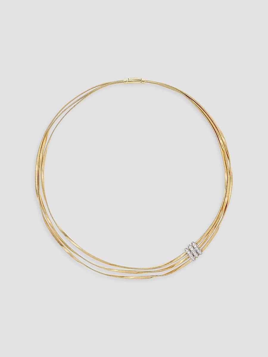 Marco Bicego Women's Marrakech 18K Gold & 0.21 TCW Diamond Triple-Strand Necklace - Yellow Gold