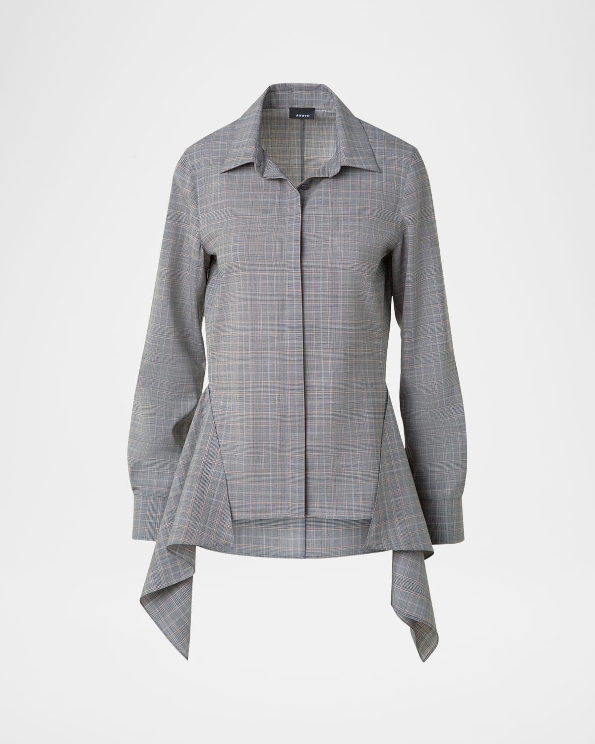 Prince of Wales Check Cool Wool Blouse