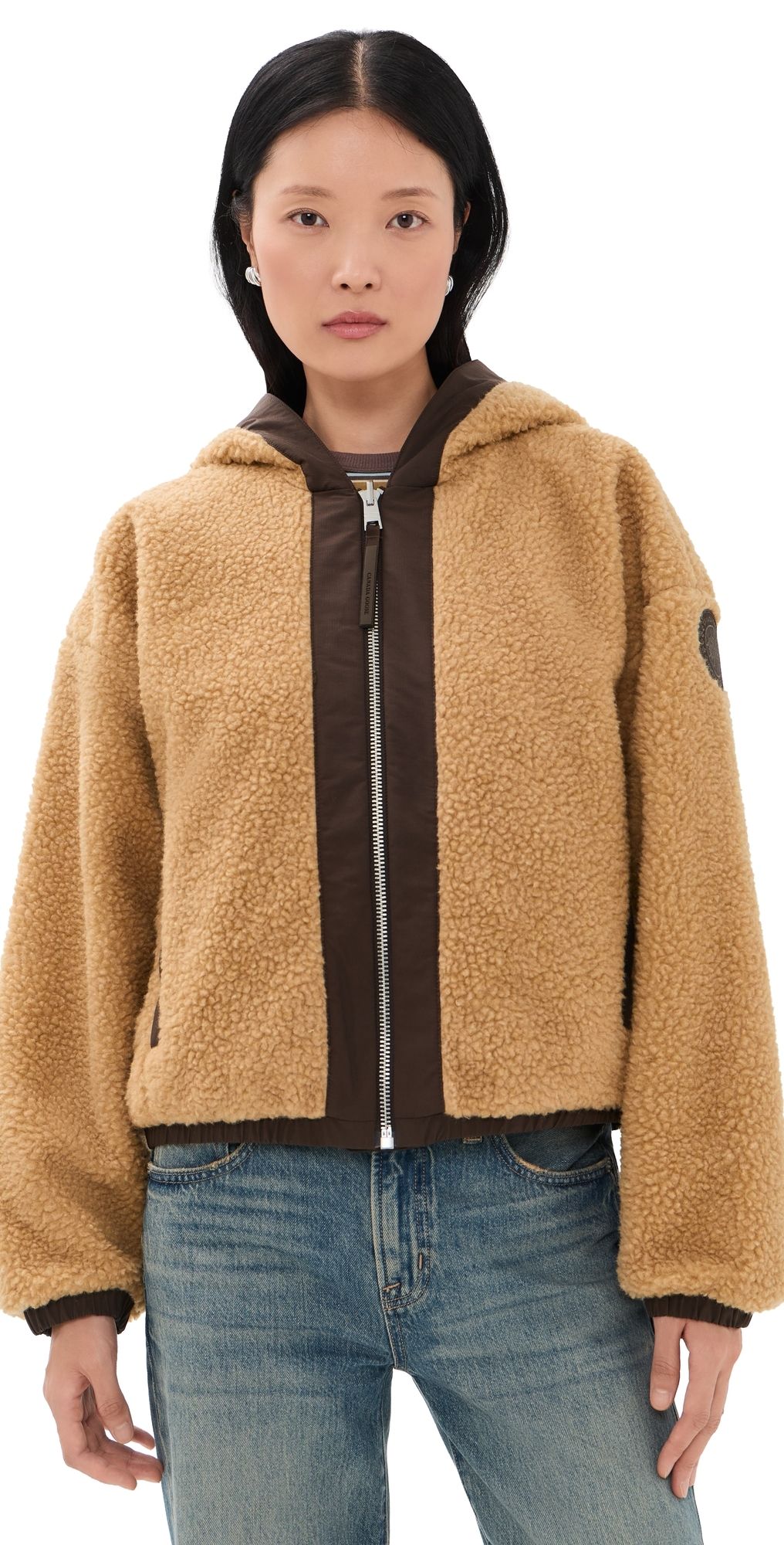 Canada Goose Alberni Reversible Fleece Bomber Ecru Beige/Terra M