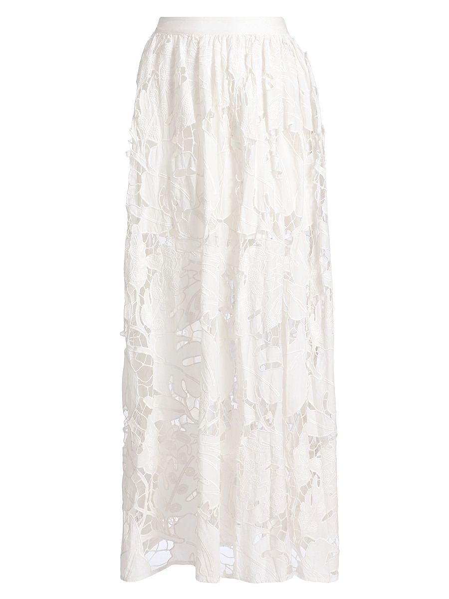 Women's Mich Eyelet Maxi Skirt - Ivory - Size 12