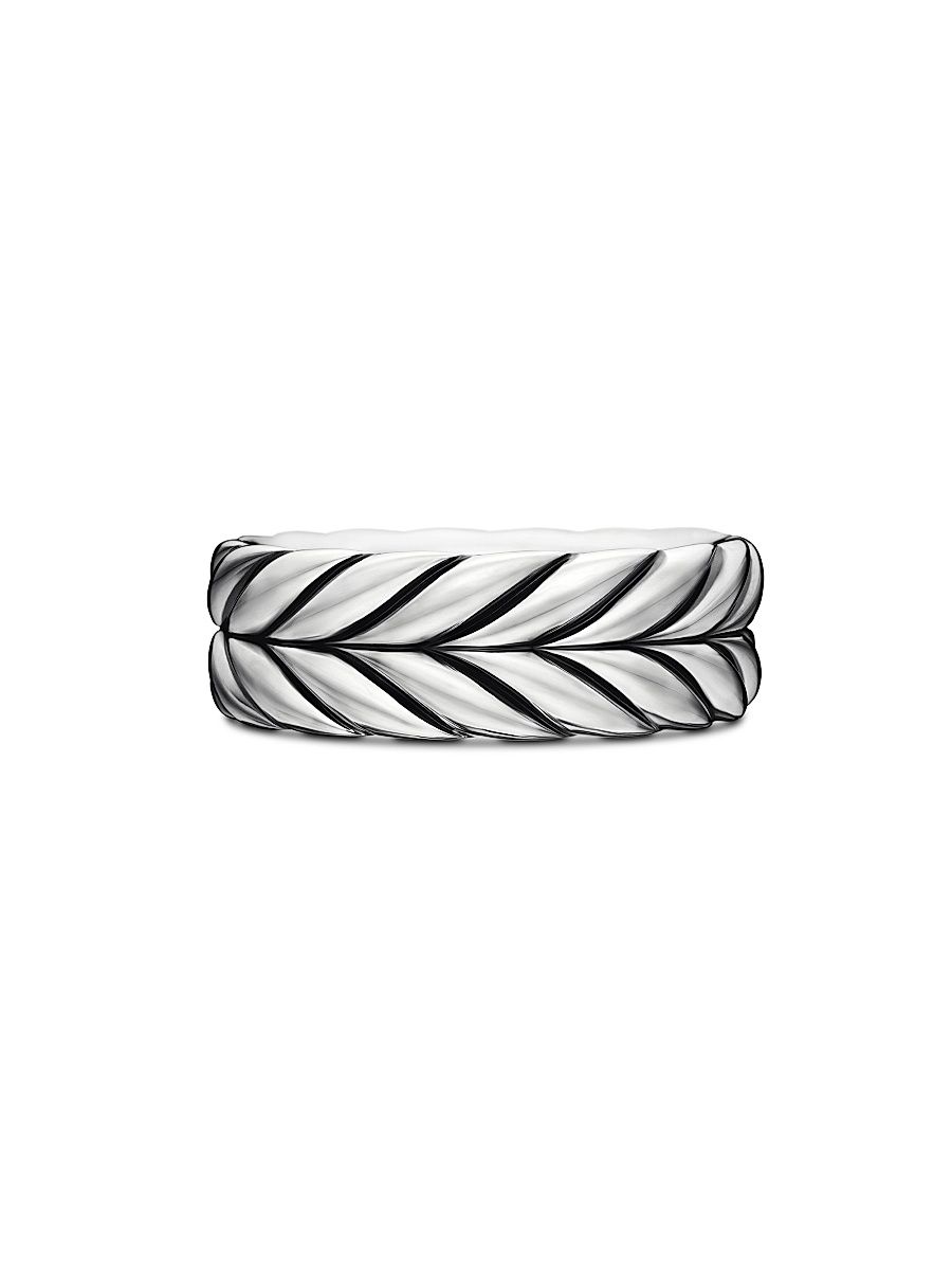 Men's Chevron Band Ring - Sterling Silver - Size 13