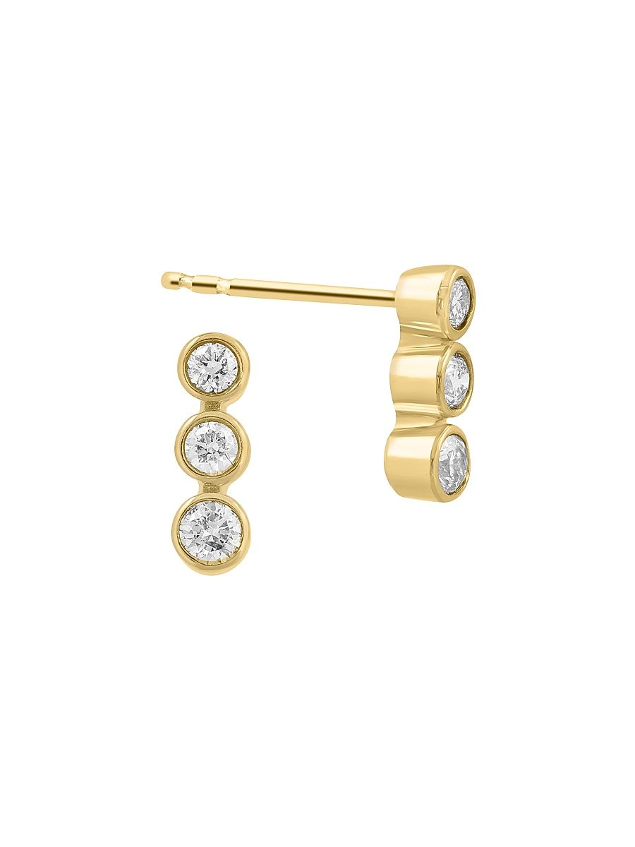 Women's 14K Yellow Gold & 0.26 TCW Diamond Stud Earrings - Yellow Gold
