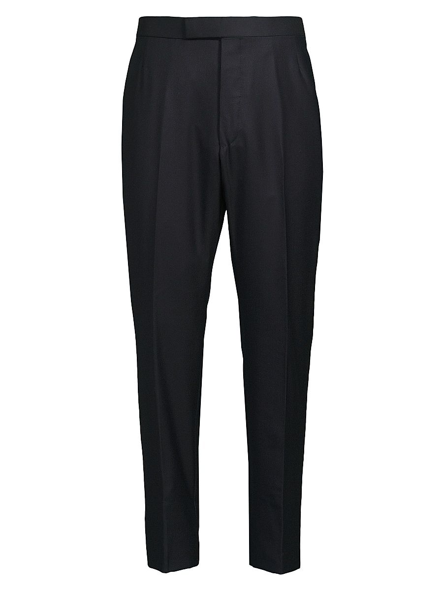 Men's Fit 1 Back-Strap Wool Twill Trousers - Navy - Size XL