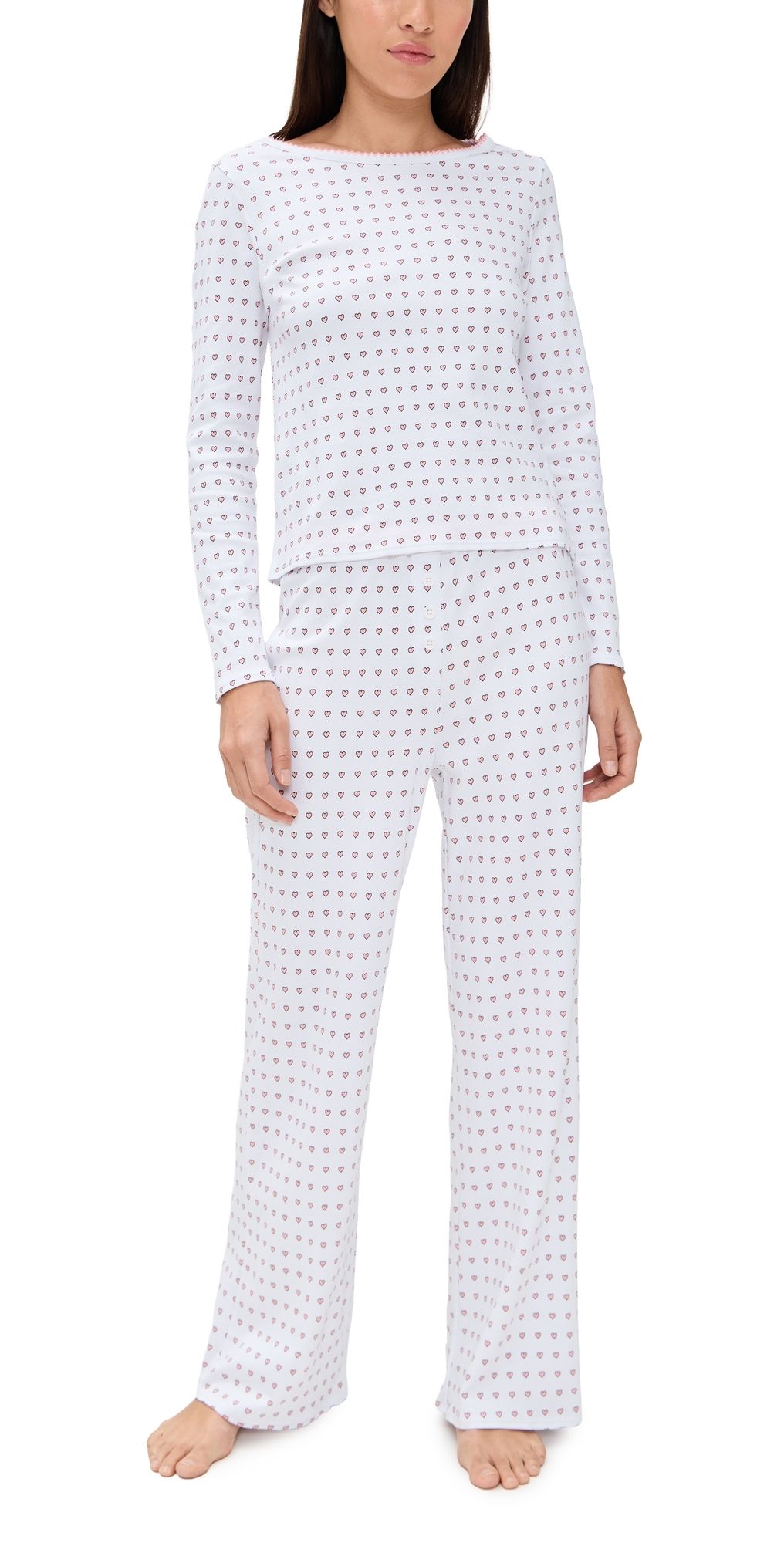 Cozyland by Morgan Lane Ellie PJ Set in Floating Hearts Cake 2X
