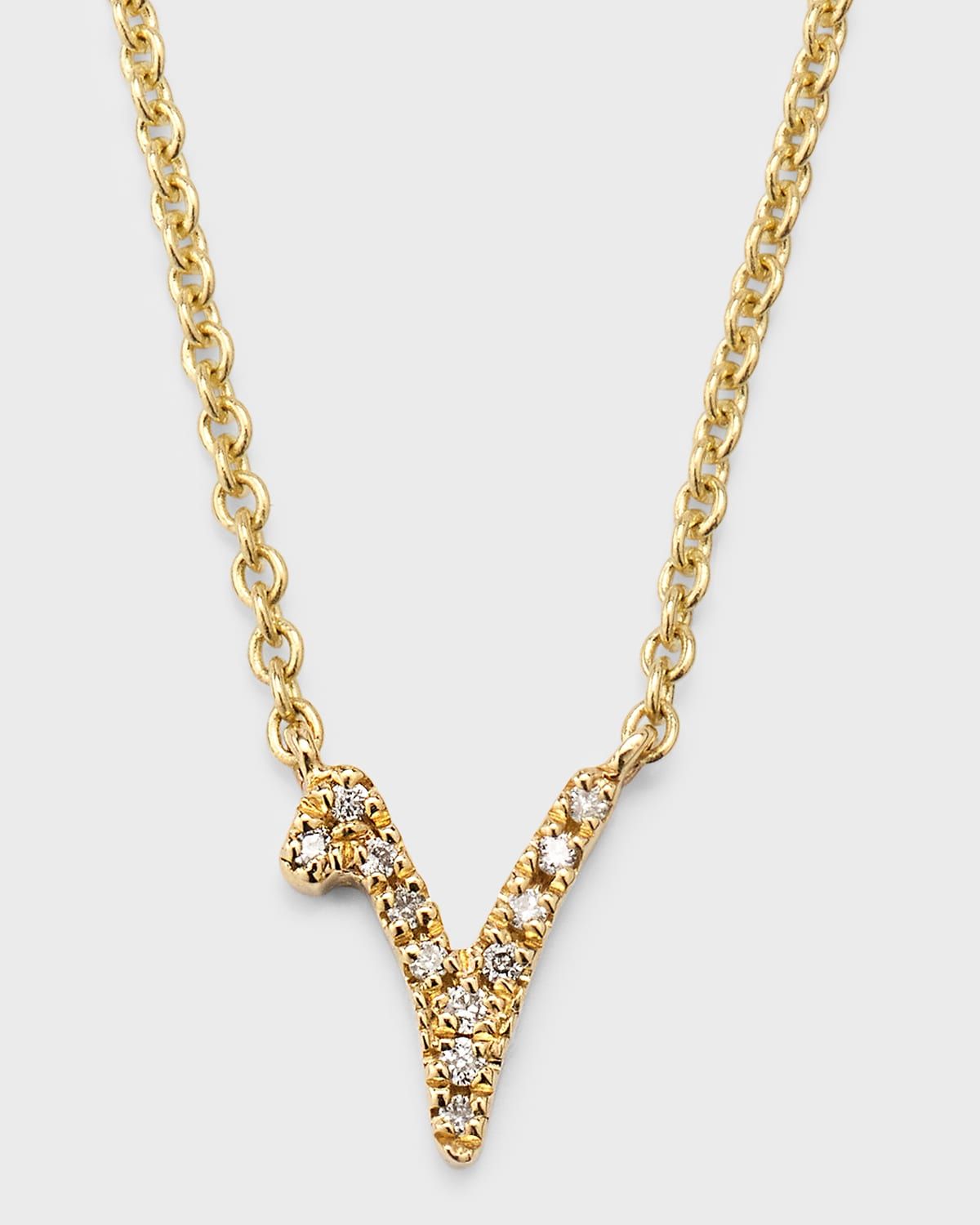 14k Diamond Pave Initial Necklace
