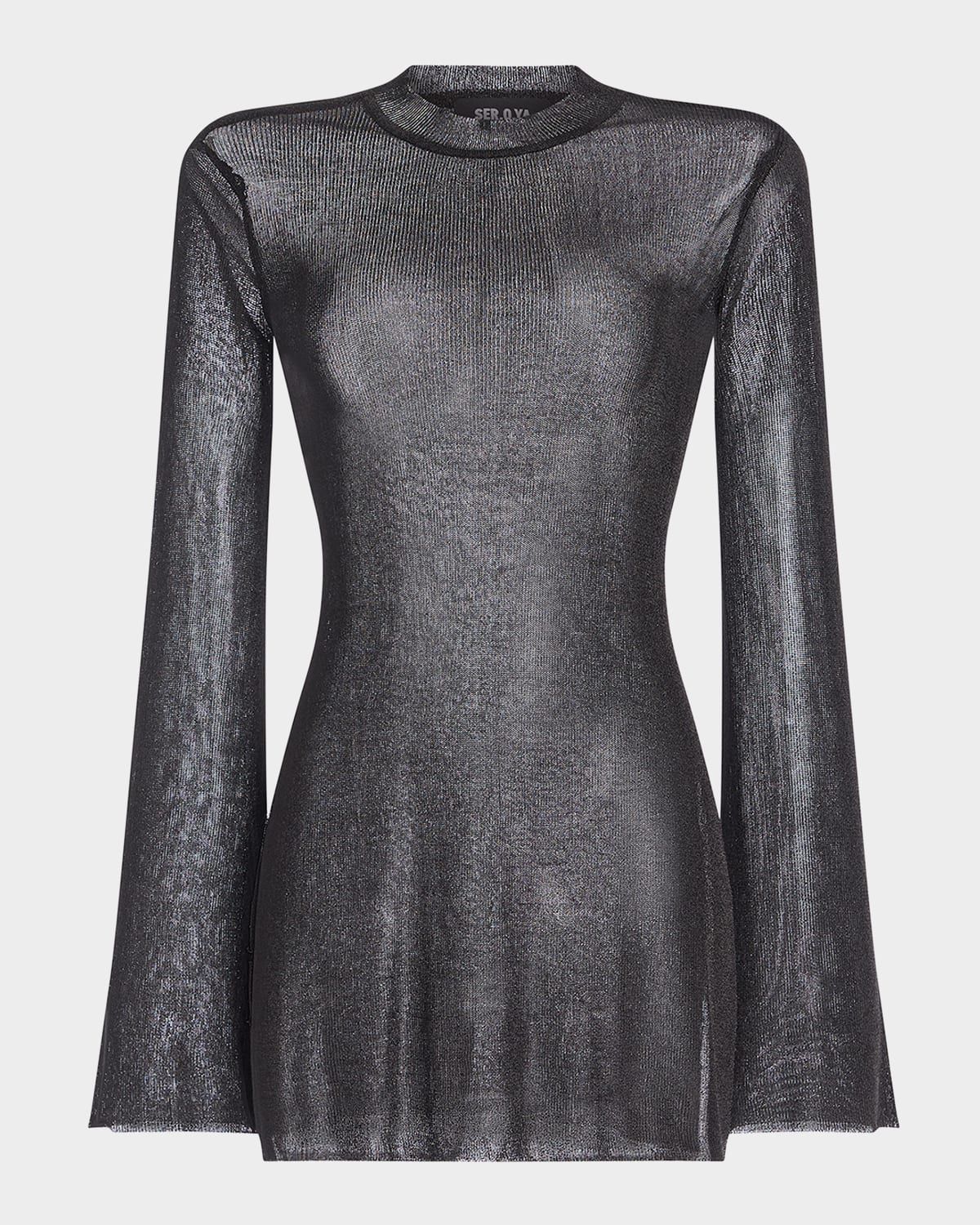 Ines Longline Metallic Knit Top