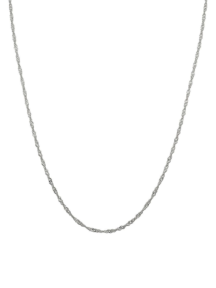 Women's 14K White Gold Spirah Chain - White Gold - Size 16