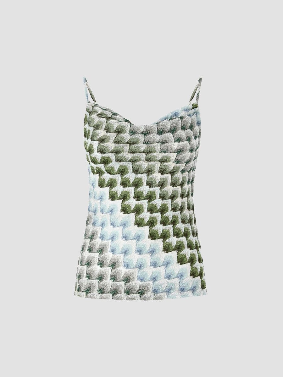 Missoni Women's Scale Pattern Tank - Green Blue - Size 4