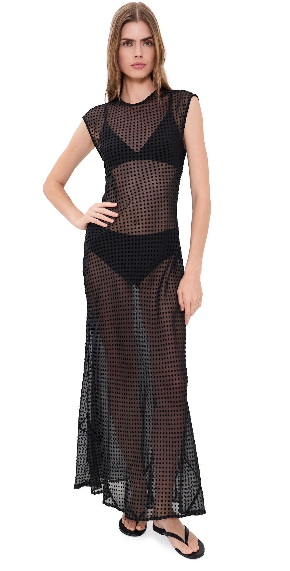 VRG GRL Grace Sheer Maxi Dress Black XL