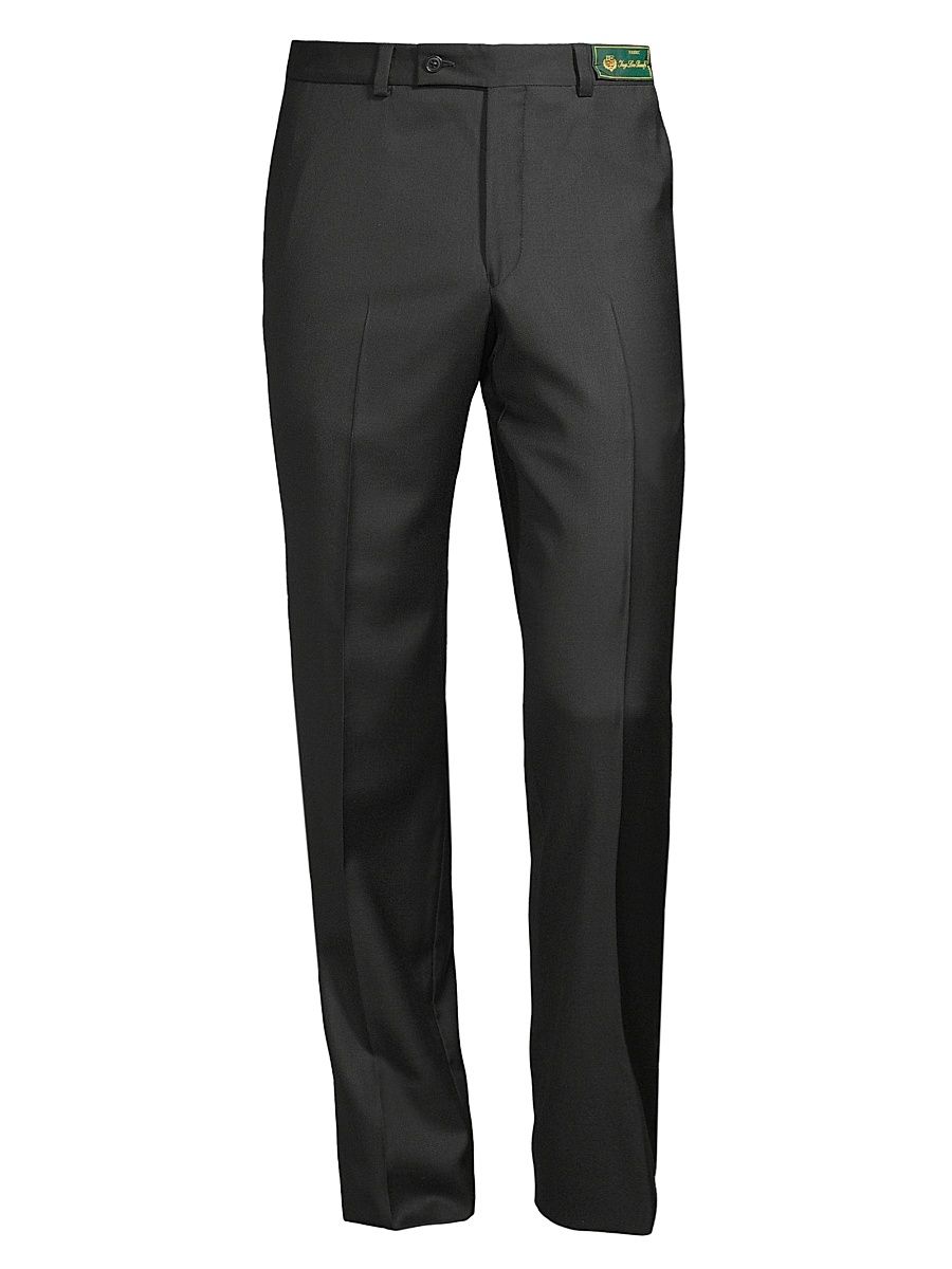 Men's COLLECTION Wool Basic Pants - Black - Size 42