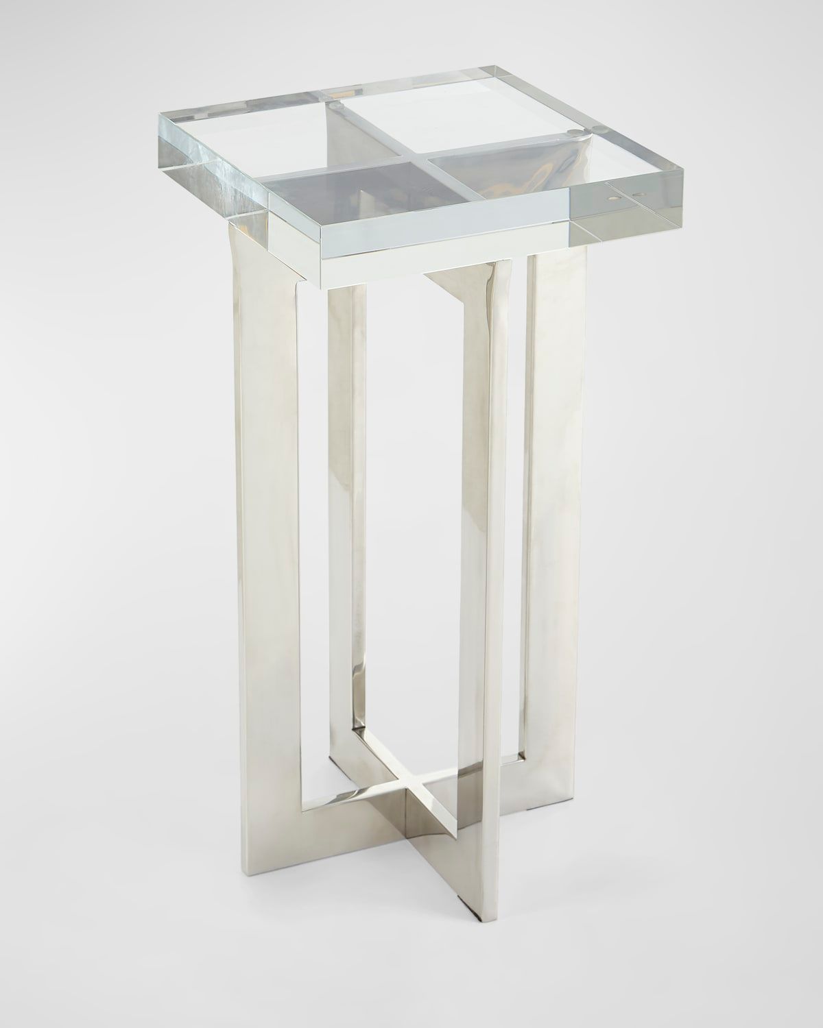 Polished Nickel Crystal Martini Table