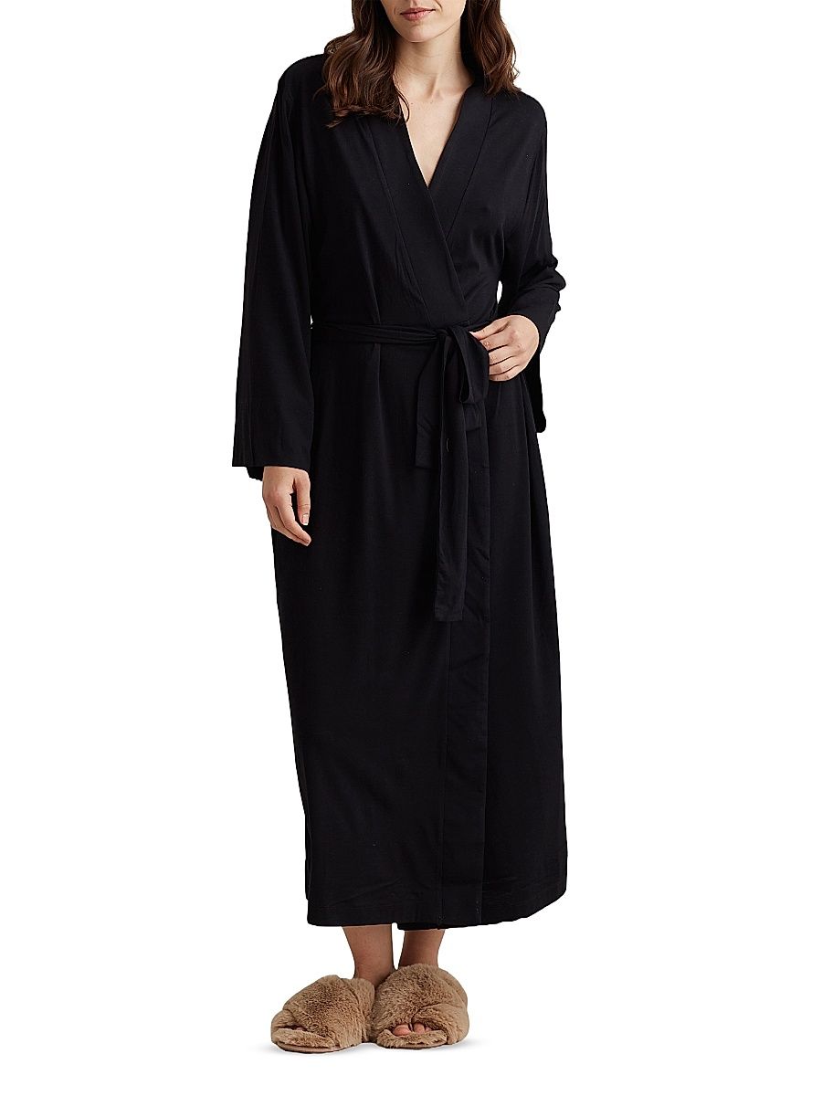 Women's Juliette Soft Modal Maxi Robe - Black - Size XS