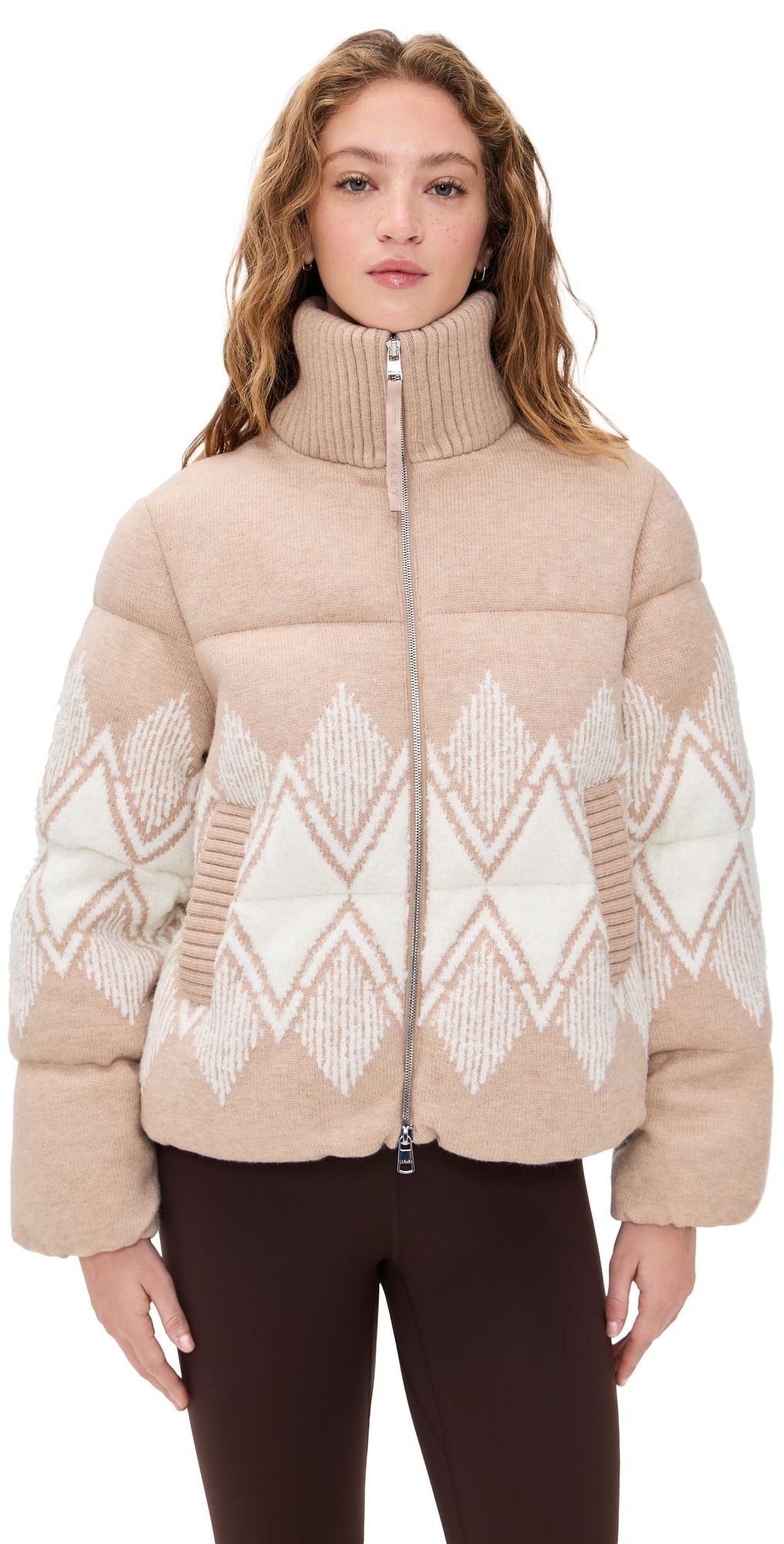 Varley Belinda Knit Puffer Light Taupe M
