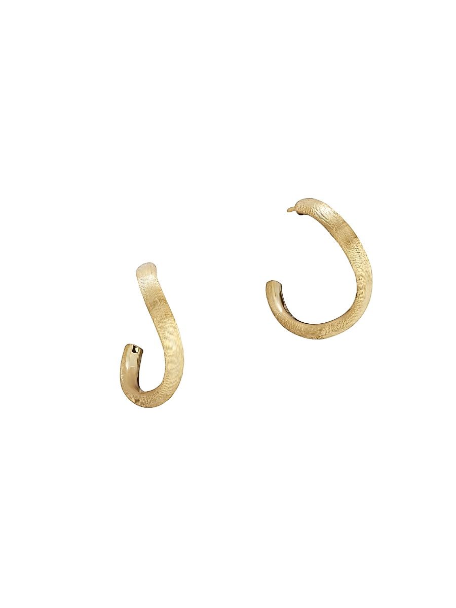Women's Jaipur 18K Yellow Gold Curved Hoop Earrings - Yellow Gold