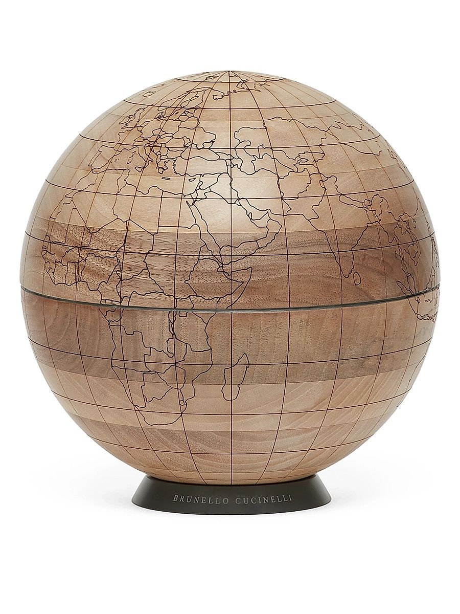 Walnut Wood and Krion Globe - Brown
