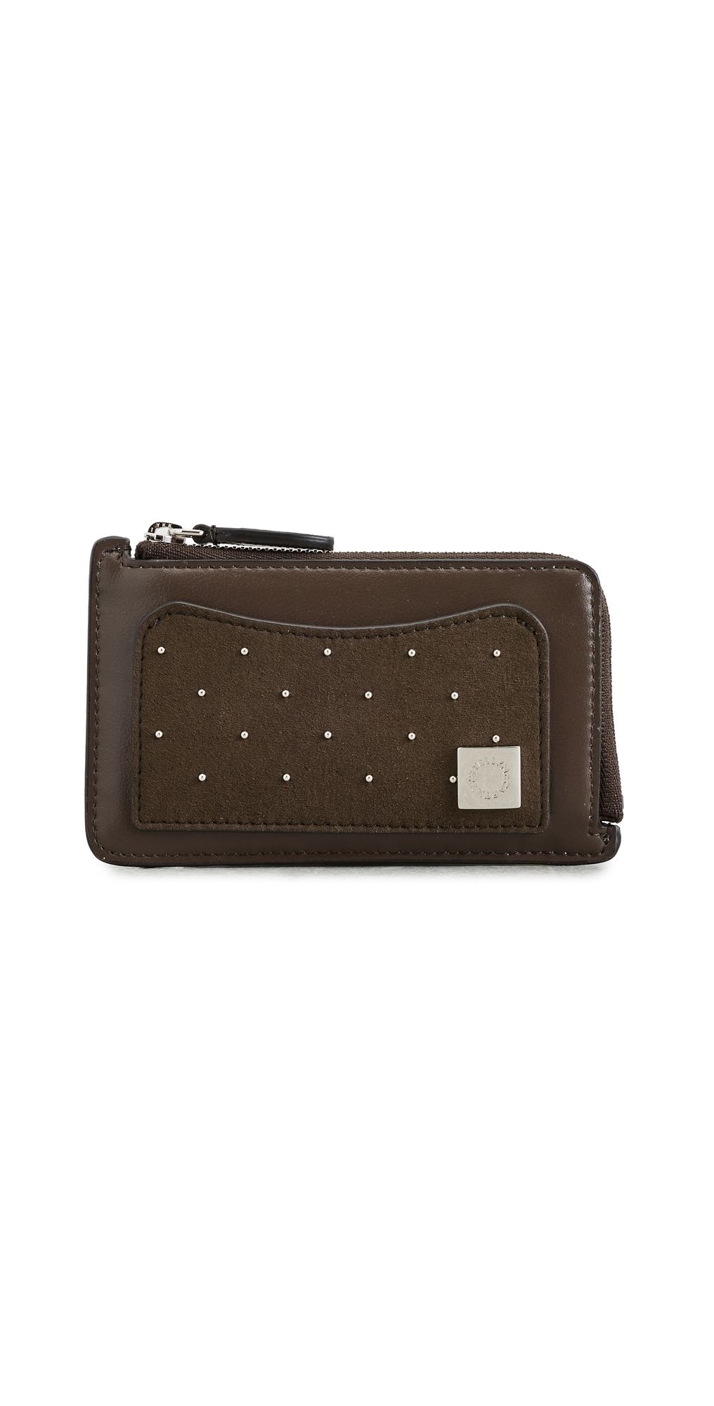 Stella McCartney Ryder Studded Zip Cardholder Moka One Size