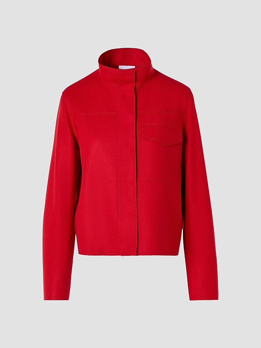 Women's Taglio Vivo Felted Wool Blend Jacket - Rusty Red - Size 16