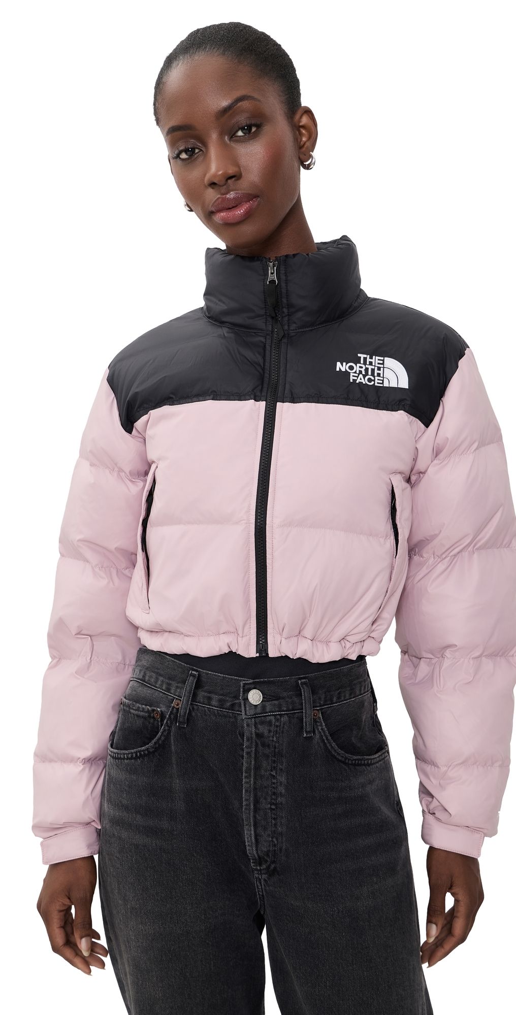 The North Face Nuptse Short Jacket Metal Pink/TNF Black L