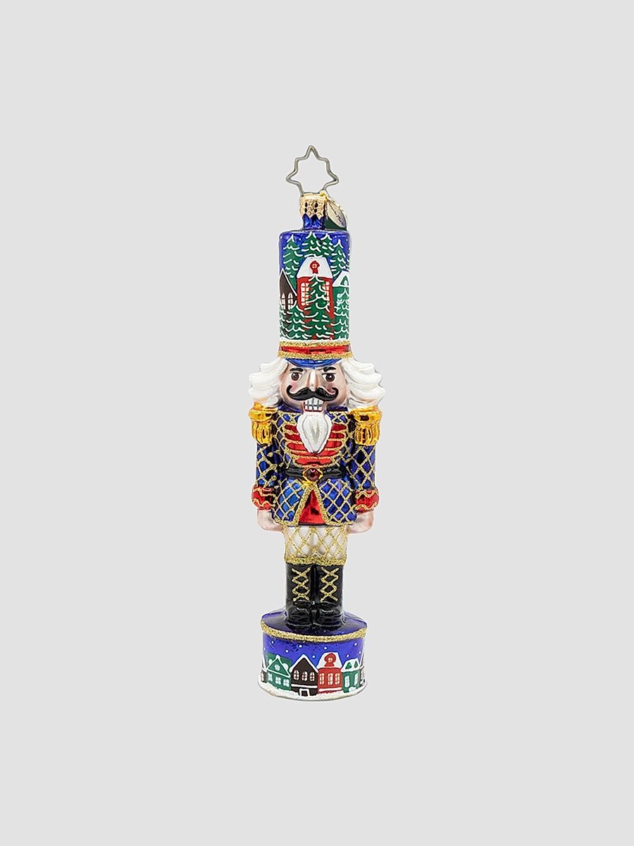 Nutcracker Christmas Sentinel Glass Ornament