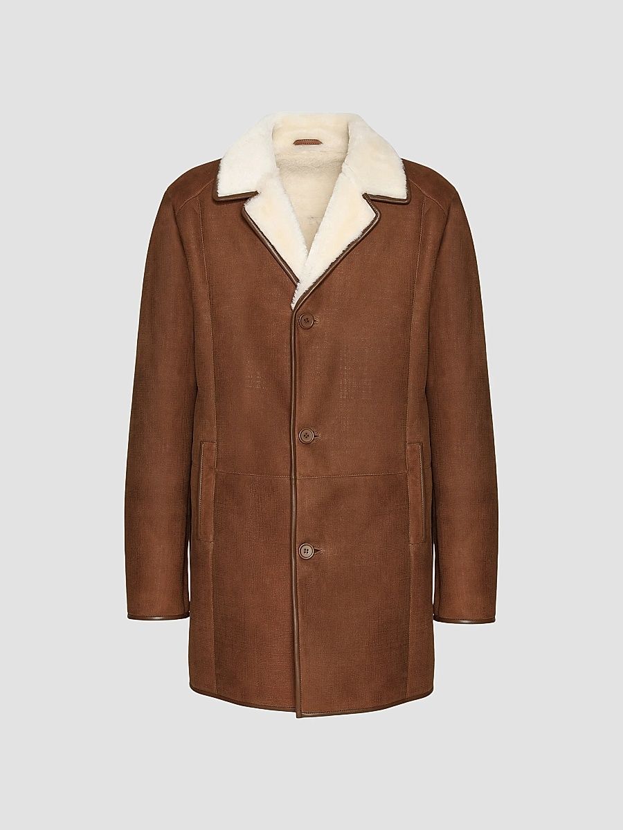 Gorski Men's Merino Shearling Lamb Stroller Jacket - Cognac - Size XL