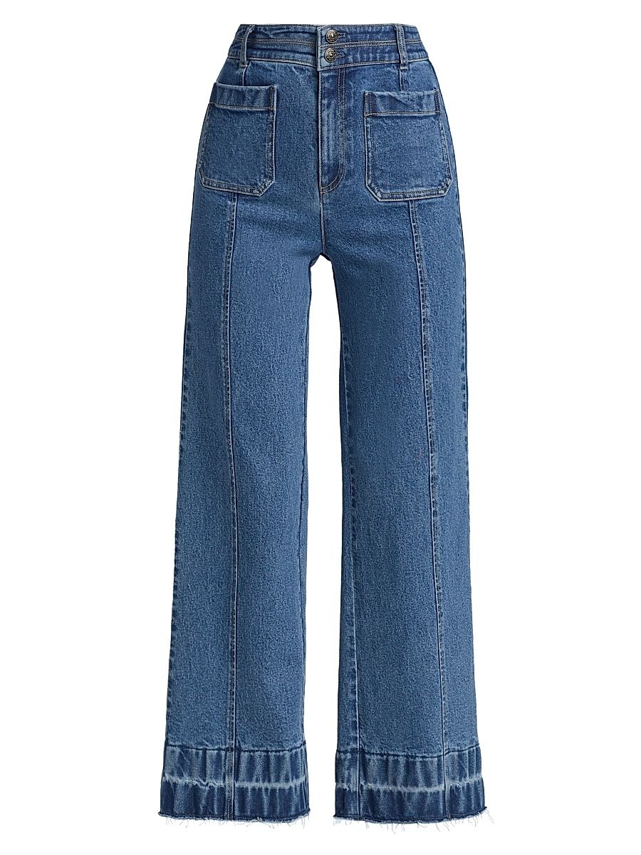 Women's Dorothea Wide-Leg Denim Pants - Saphir - Size 16