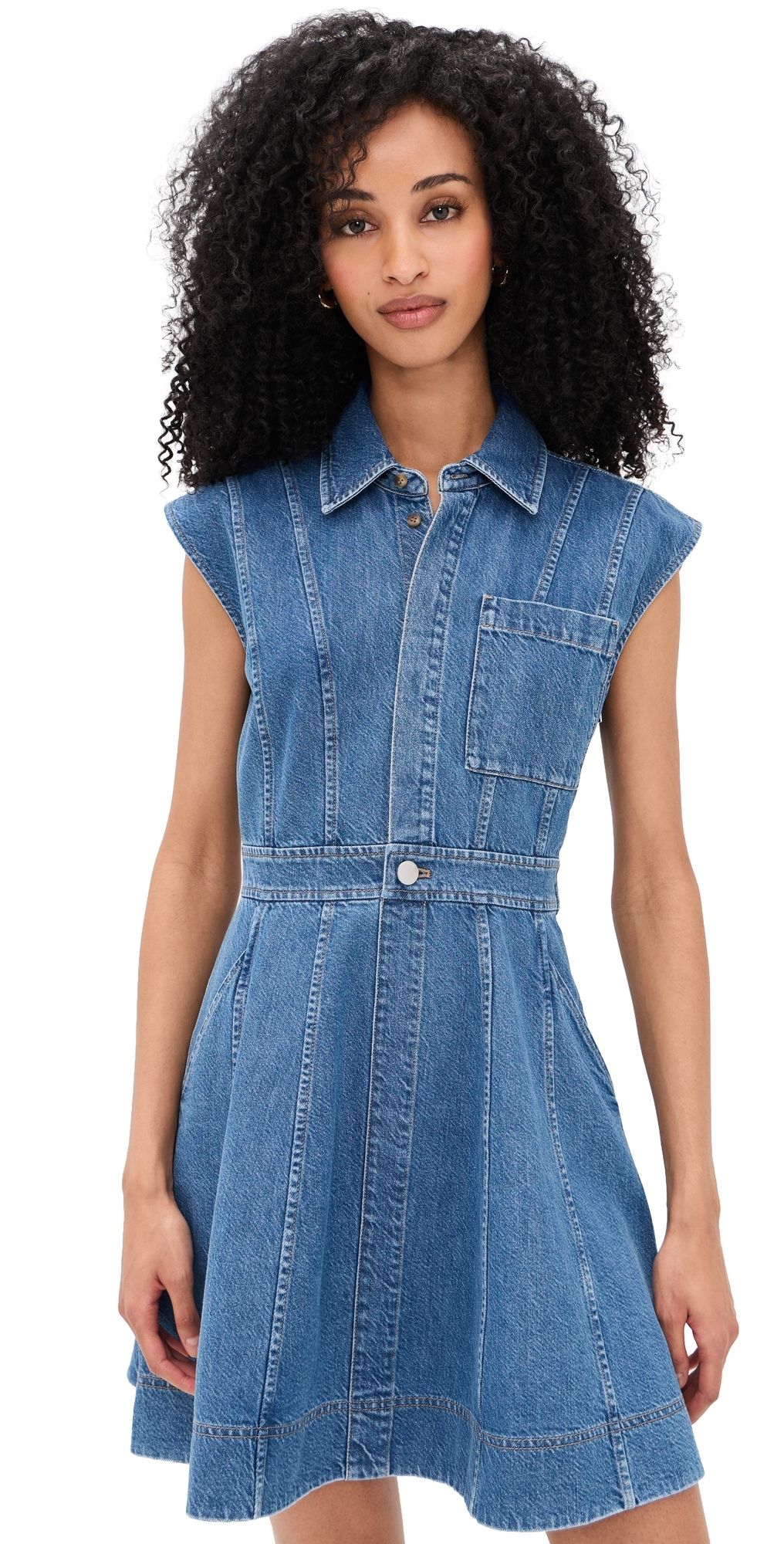 Tanya Taylor Hailey Denim Dress Medium Indigo Blue 0