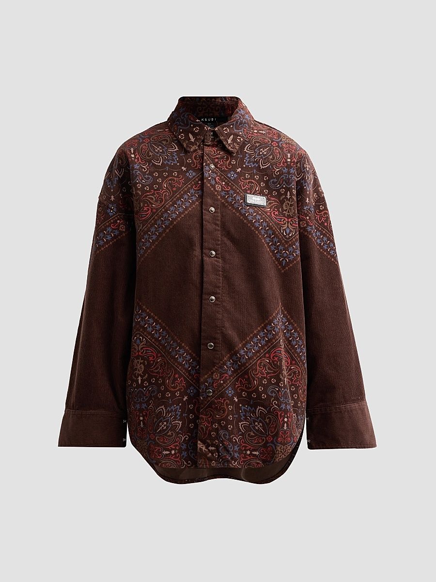 Ksubi Women's Astra Folk Bandana Shirt - Brown - Size XS