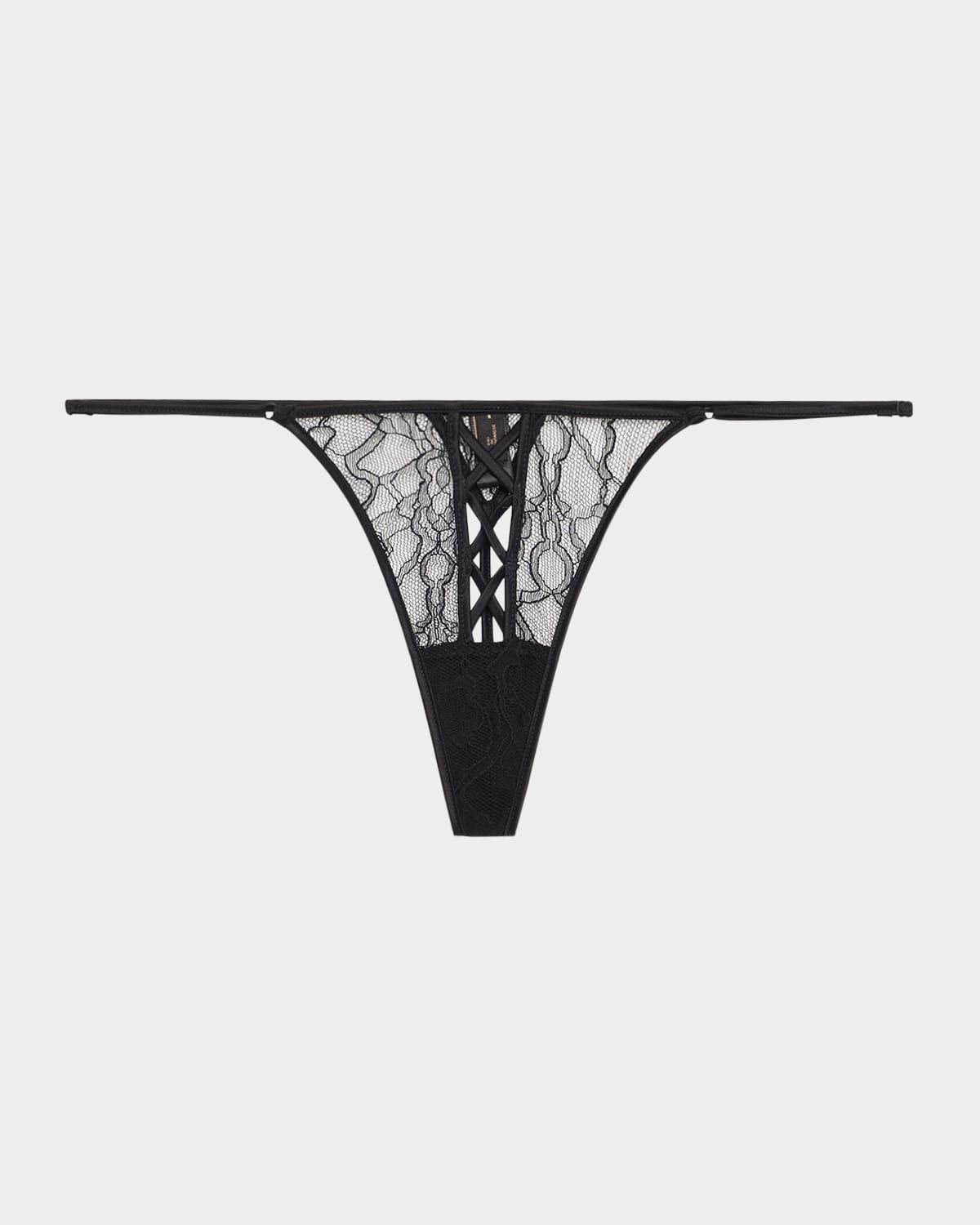 Precieuse Low-Rise Lace & Charmeuse G-String