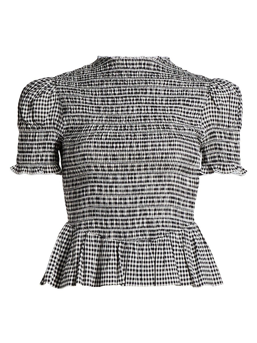 Women's Aggie Gingham Check Peplum Top - Remy Check - Size XL