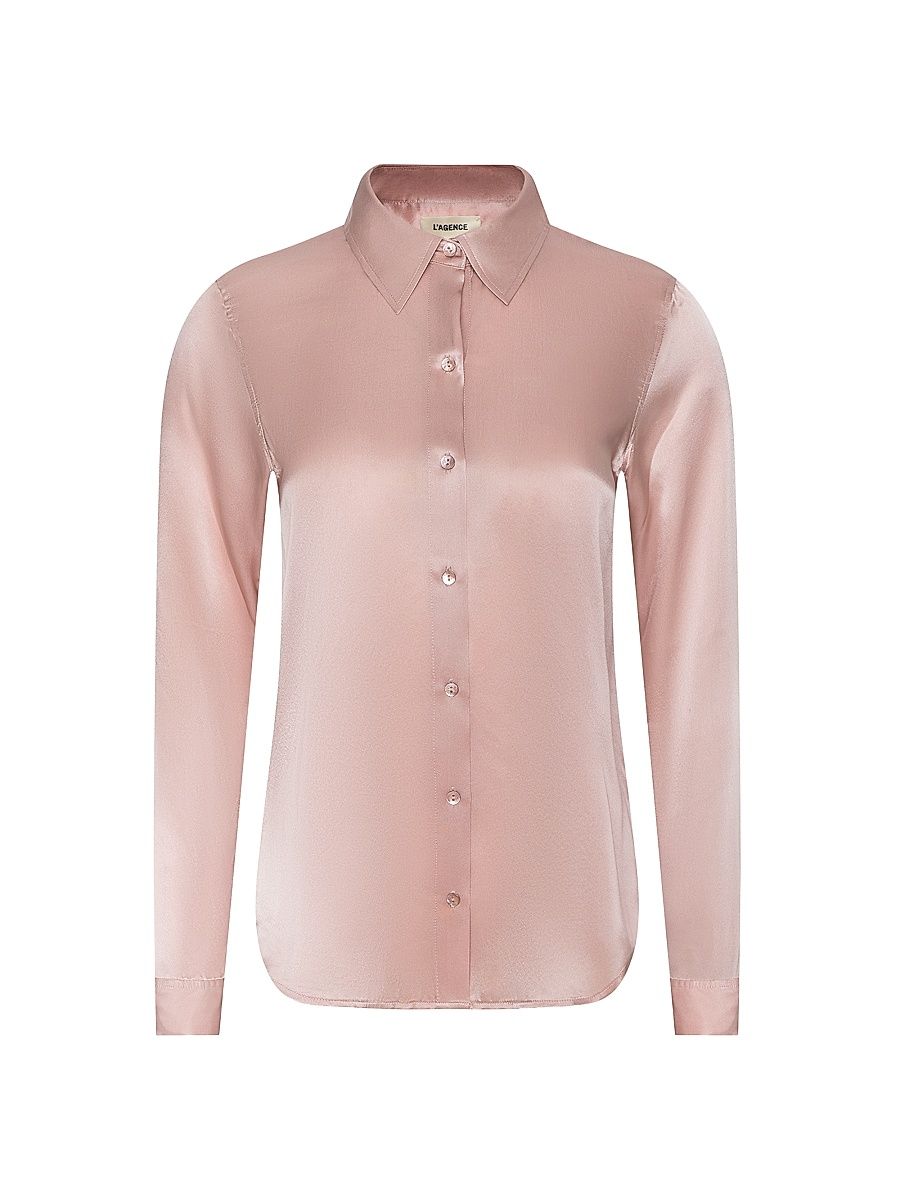 Women's Tyler Silk Blouse - Misty Rose - Size Large