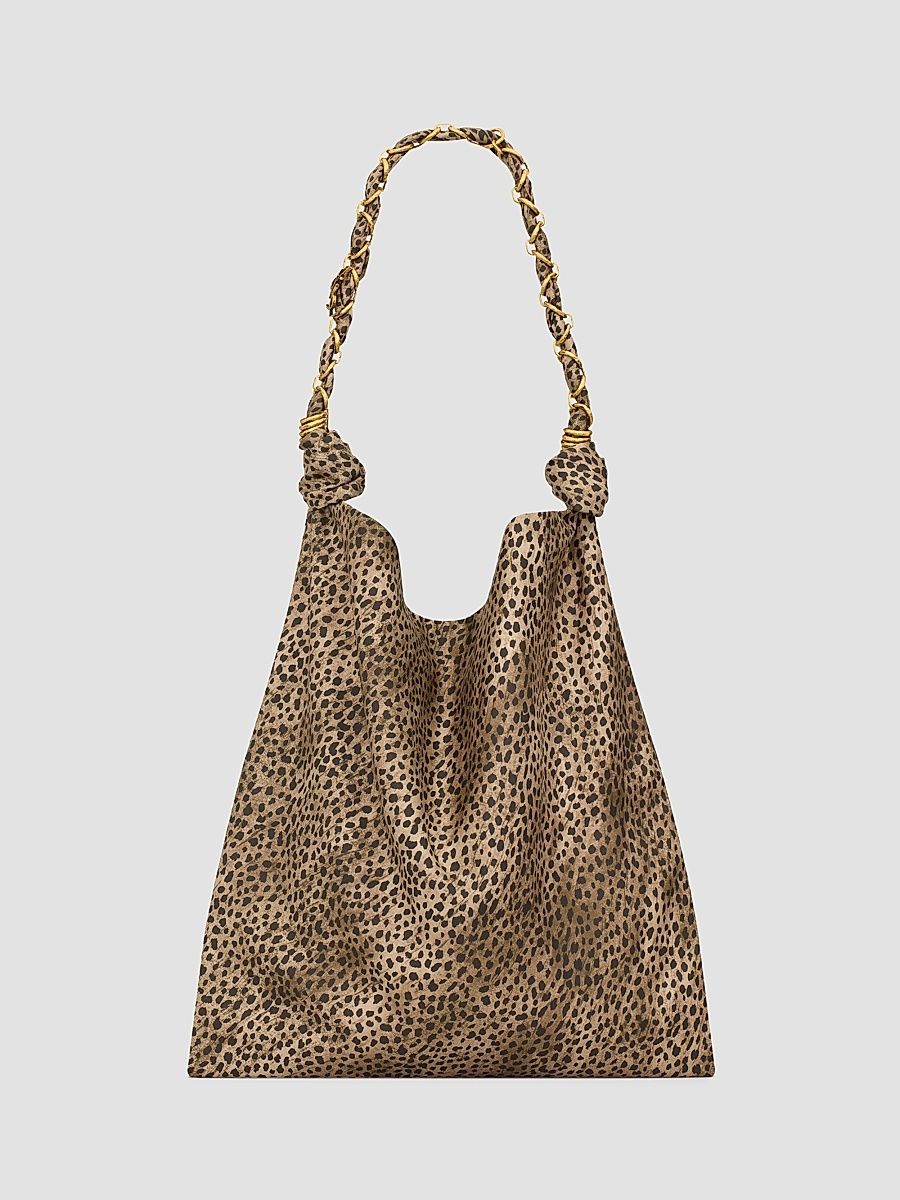 Saint Laurent Women's Amalia Shoulder Bag in Satin - Black And Brown