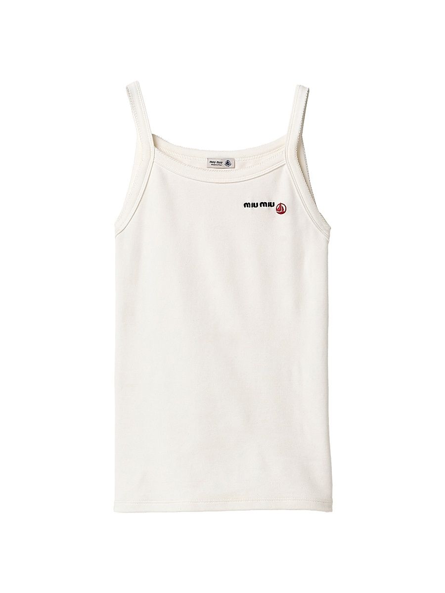 Women's Petit Bateau x Miu Miu Stretch Jersey Top - White - Size XL