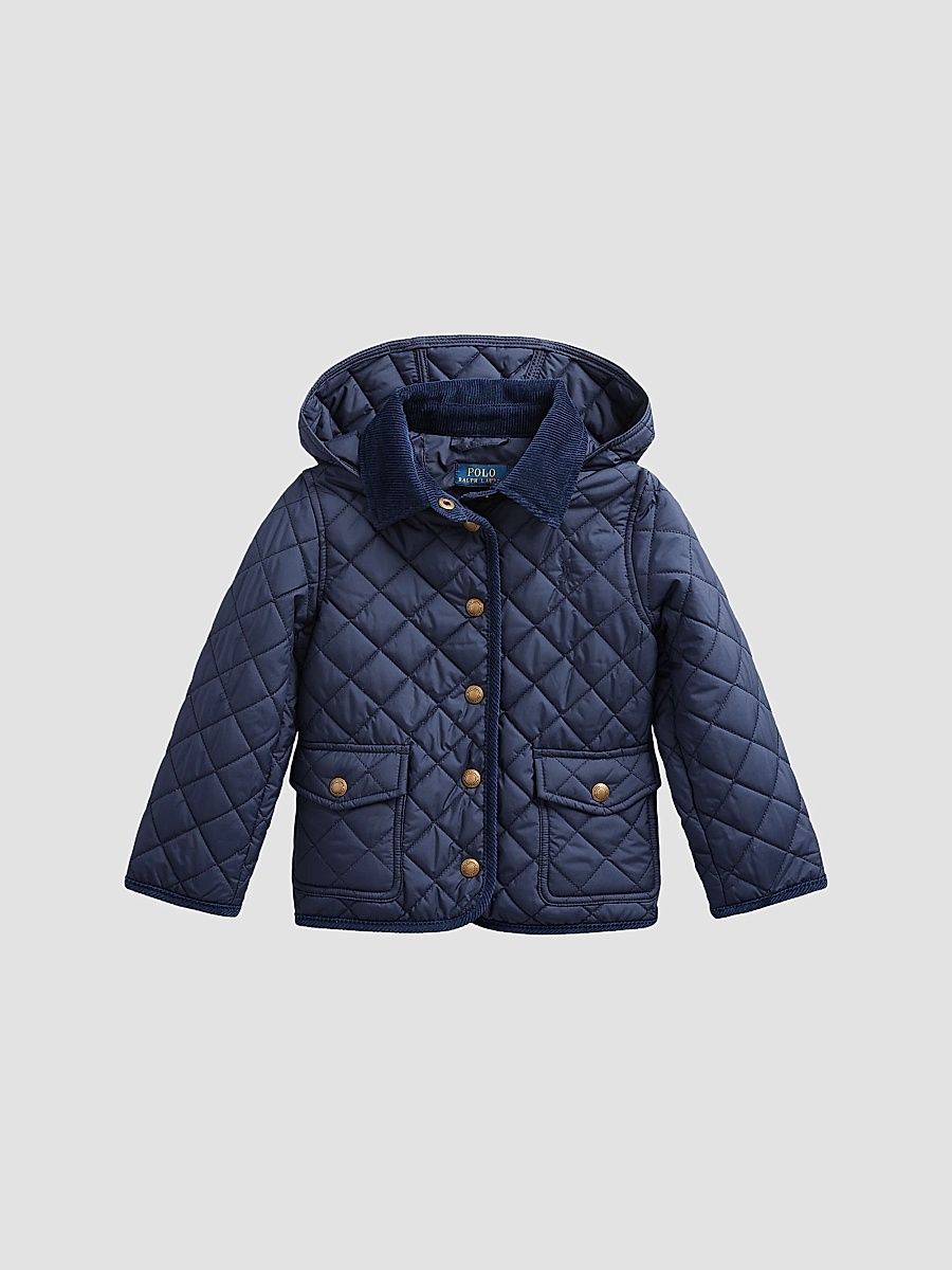 Polo Ralph Lauren Girl's Little Girl's & Girl's Quilted Hooded Jacket - Newport Navy - Size 16