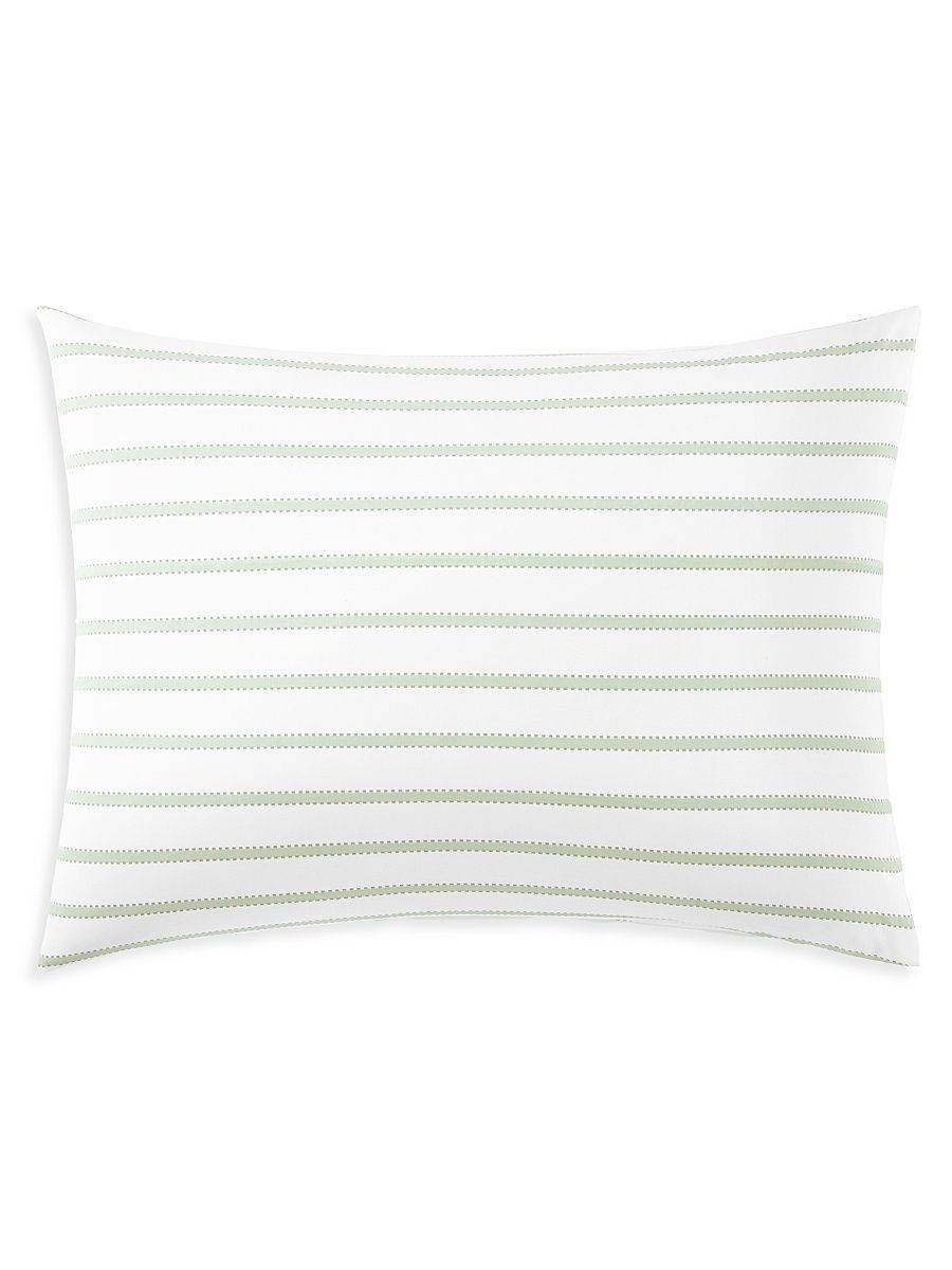 Ribbon Stripe Percale Sleeping Shams - Olive - Size Standard