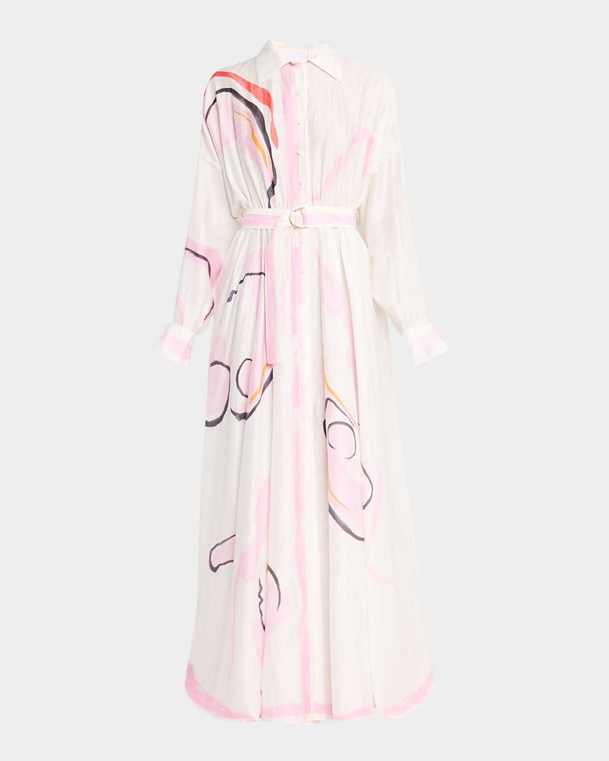 Pennar Belted Long-Sleeve Maxi Dress