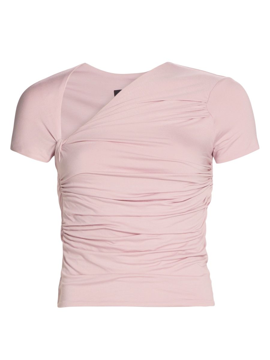 Lamarque Women's Susan Asymmetric Collar T-Shirt - Ballerina Pink - Size Small