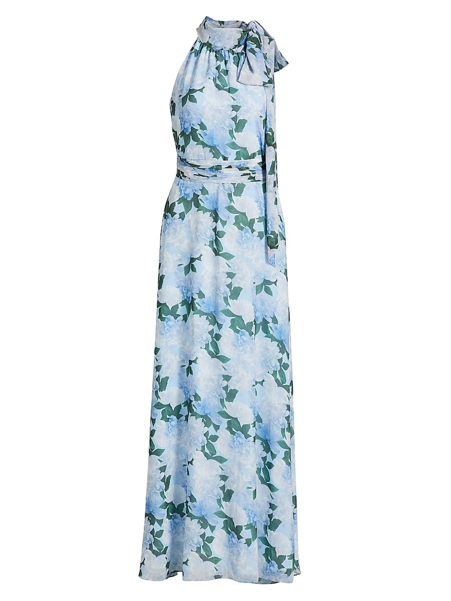 Women's Kayla Floral Halterneck Gown - Glacial Peonies - Size 12