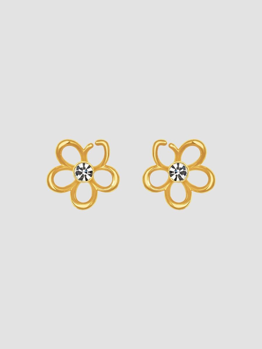 Oscar de la Renta Women's 24K-Gold-Plated & Glass Crystal Flower Stud Earrings - Gold