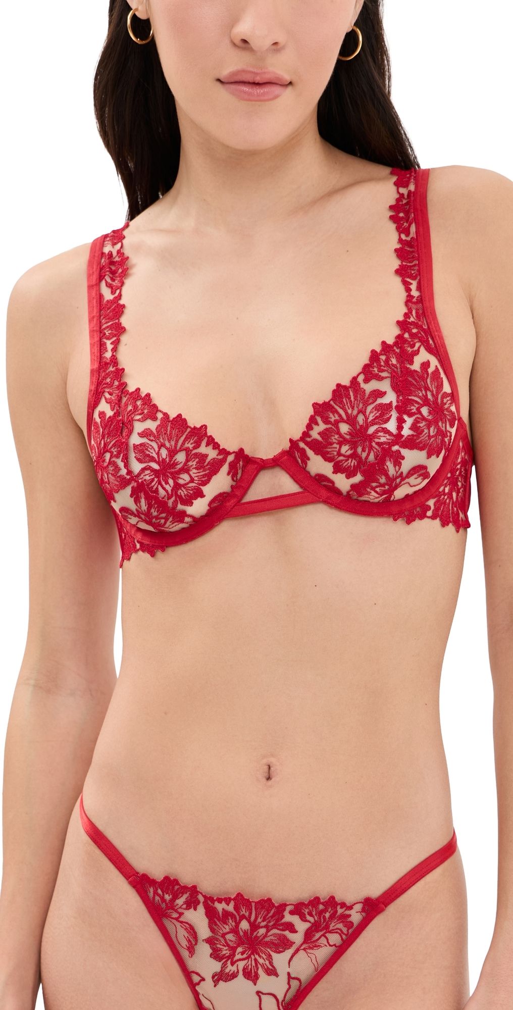 Bluebella Samara Wired Bra Red/Sheer 34C