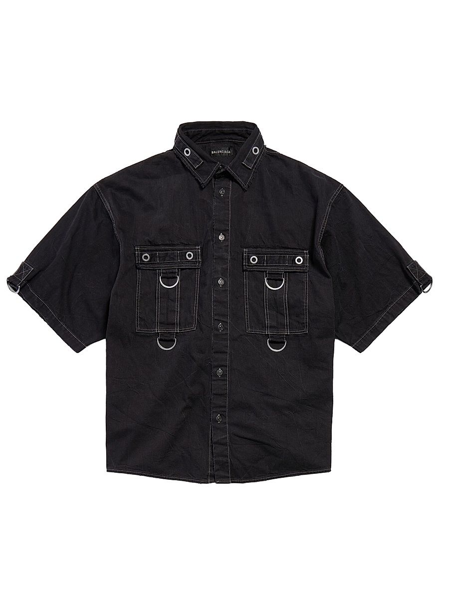 Men's D-Ring Cargo Shirt - Lightweight Black - Size XS