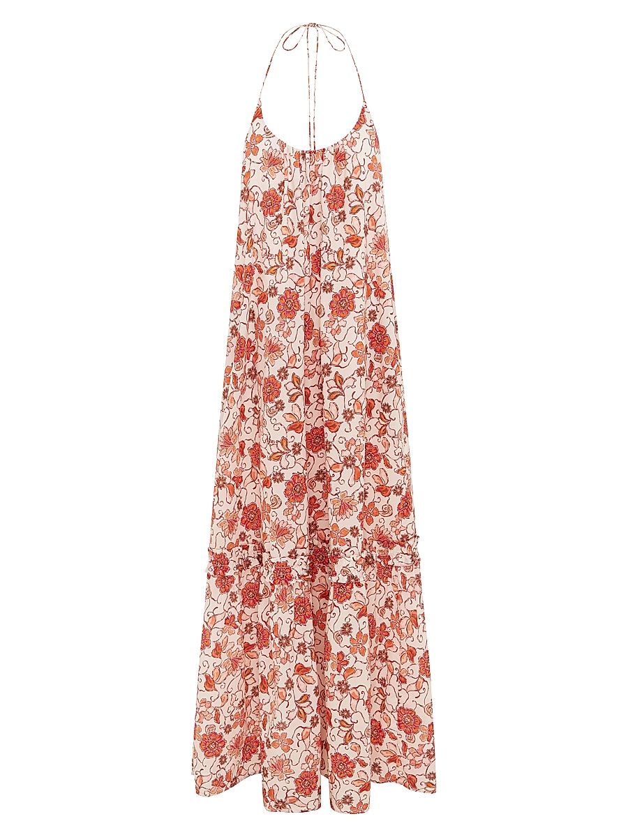 Women's Isobel Cotton Maxi Dress - Island Bloom Print - Size Large