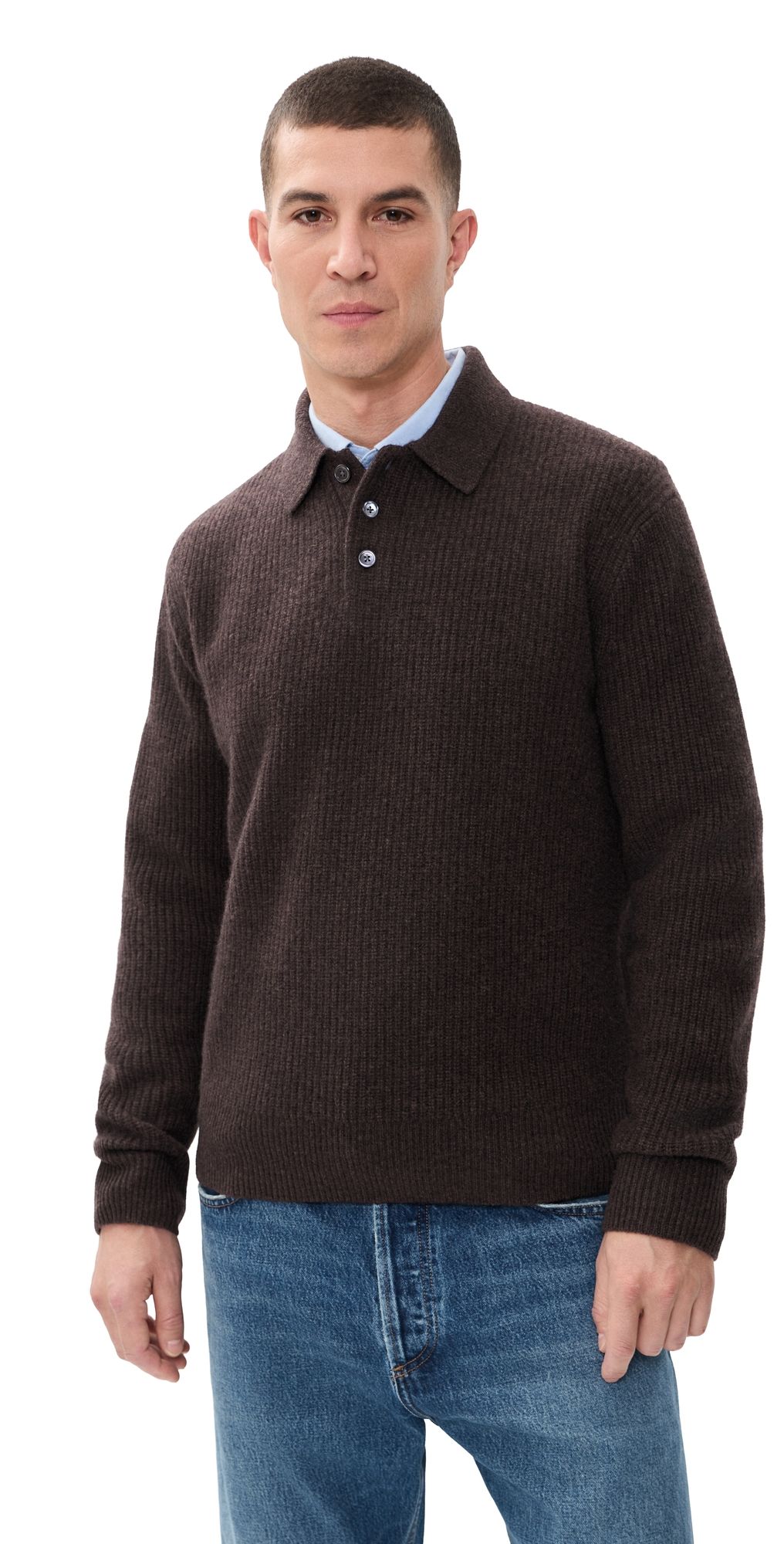 Alex Mill Carl Polo Cashmere Sweater Compost XXL