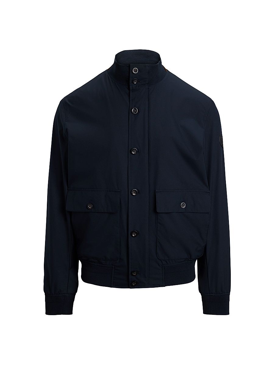 Men's Gabardine Stand Collar Bomber Jacket - Collection Navy - Size XXL