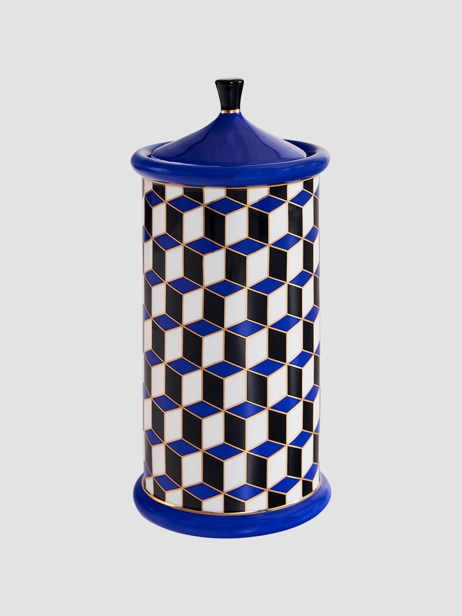 Jonathan Adler Versailles Tall Canister - Blue