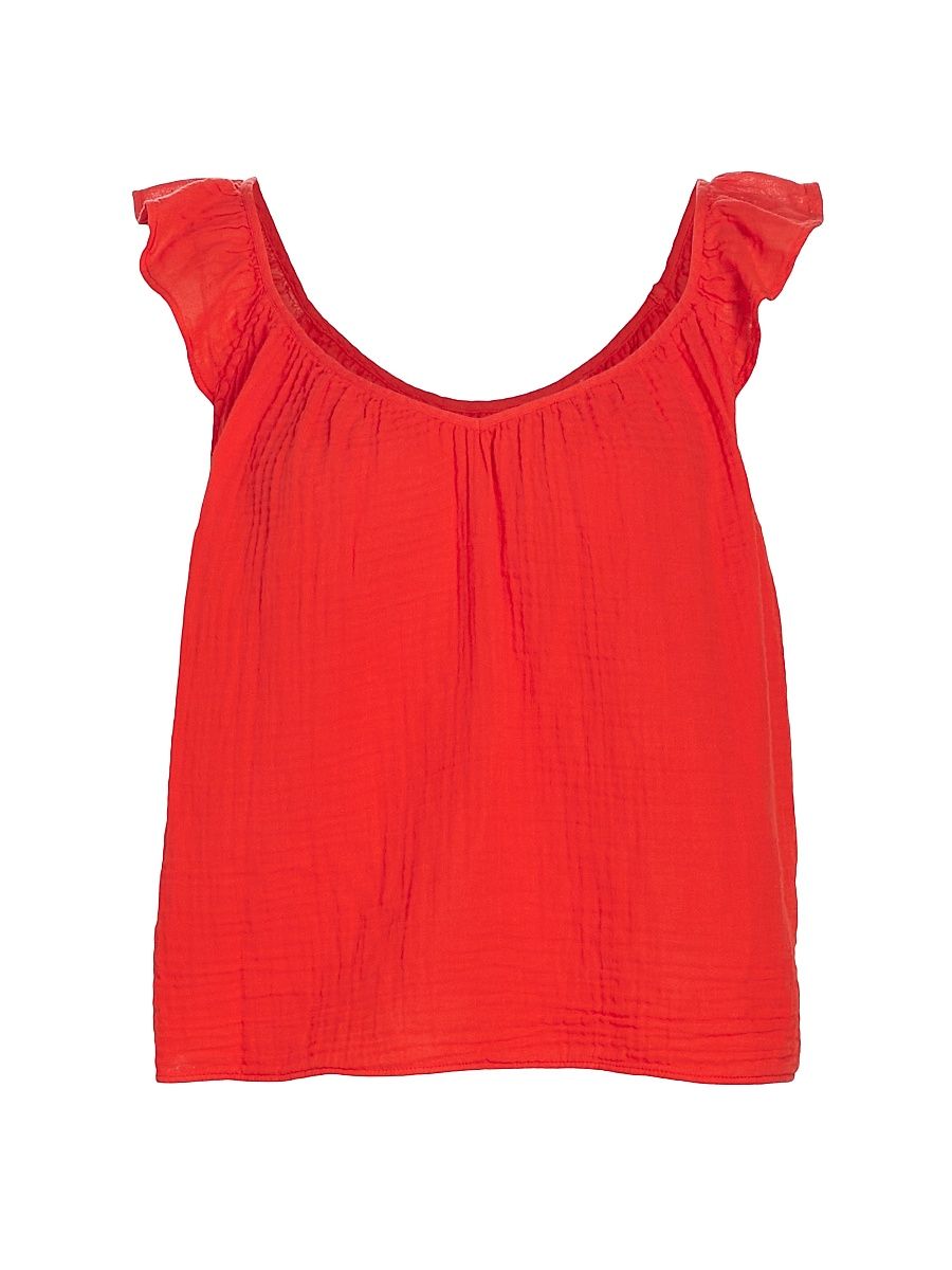 Women's Annette Gauze Sleeveless Top - Cardinal - Size Large
