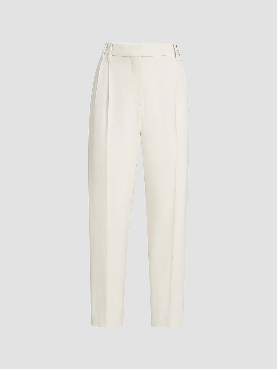 Women's Comfort Viscose Couture Twill Slouchy Trousers - Milk - Size 0