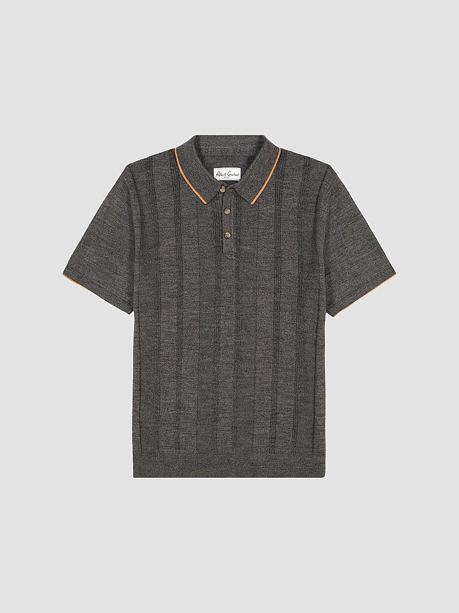 Robert Graham Men's Walton Cotton & Silk Zip Sweater - Charcoal - Size Large