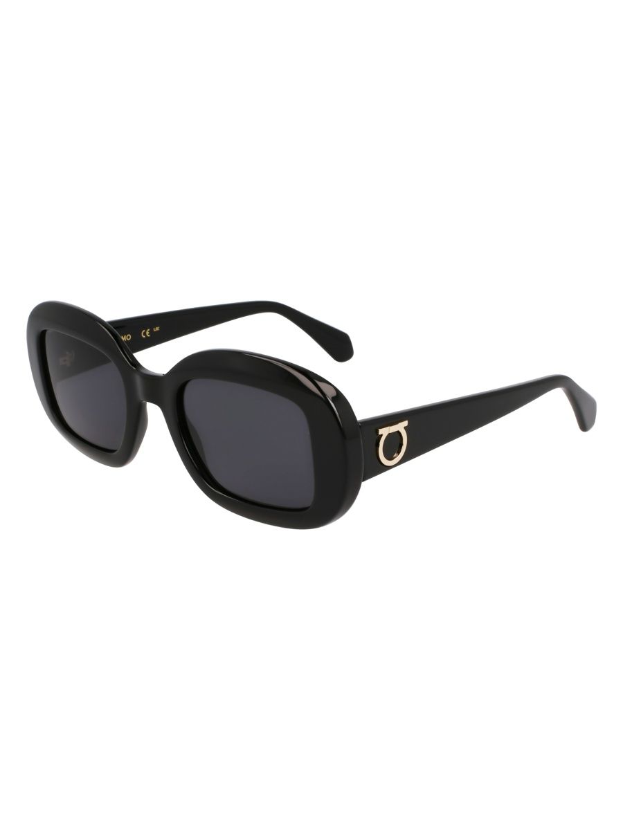 FERRAGAMO Women's Gancini 51MM Oval Sunglasses - Dark Grey Black